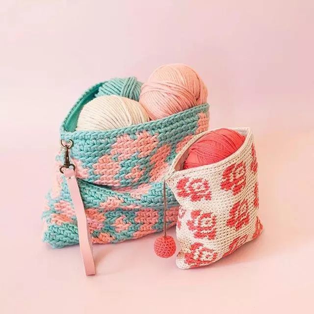 向日葵包包花片钩织图解,100种钩编包包全过程