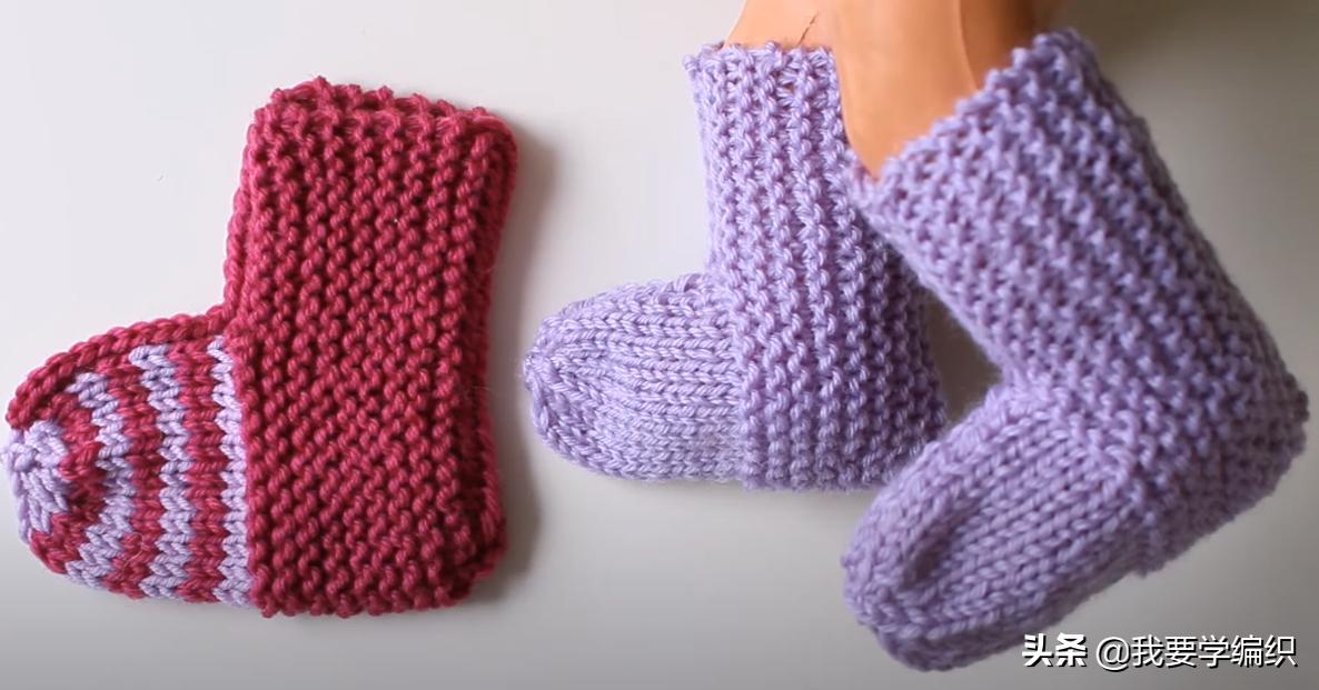 1-3岁袜子毛线编织法,最简单的针织毛线袜子教程
