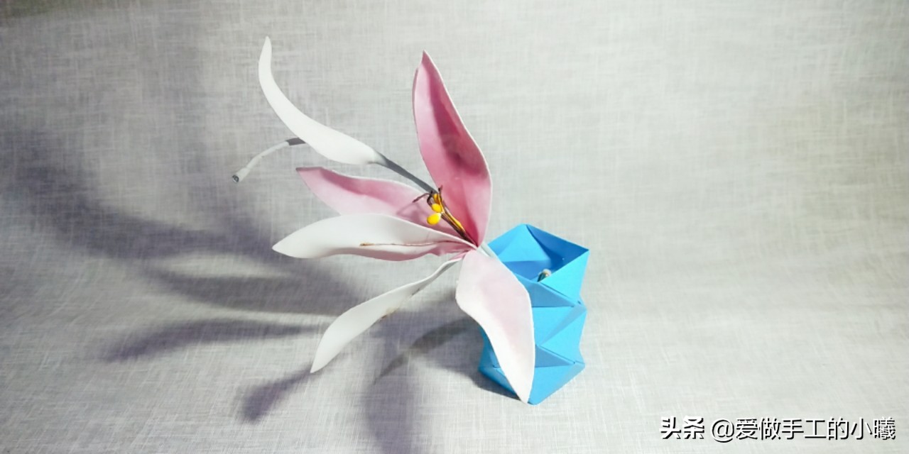 折纸大花瓶简单又漂亮,折纸花瓶高颜值