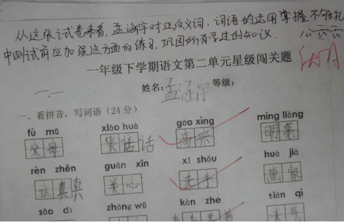 小学生试卷家长评语10条简短,小学生试卷家长评语文言文