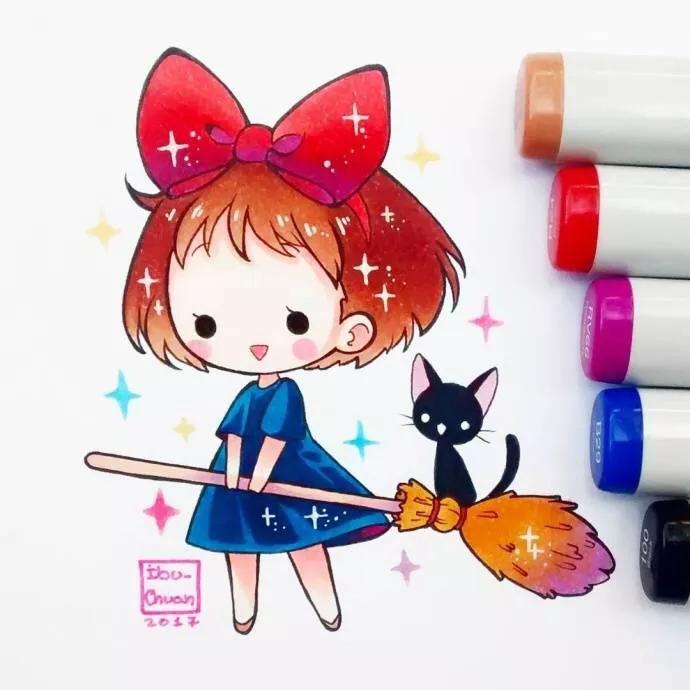 画画动漫人物马克笔手绘教程古风,画动漫马克笔全套