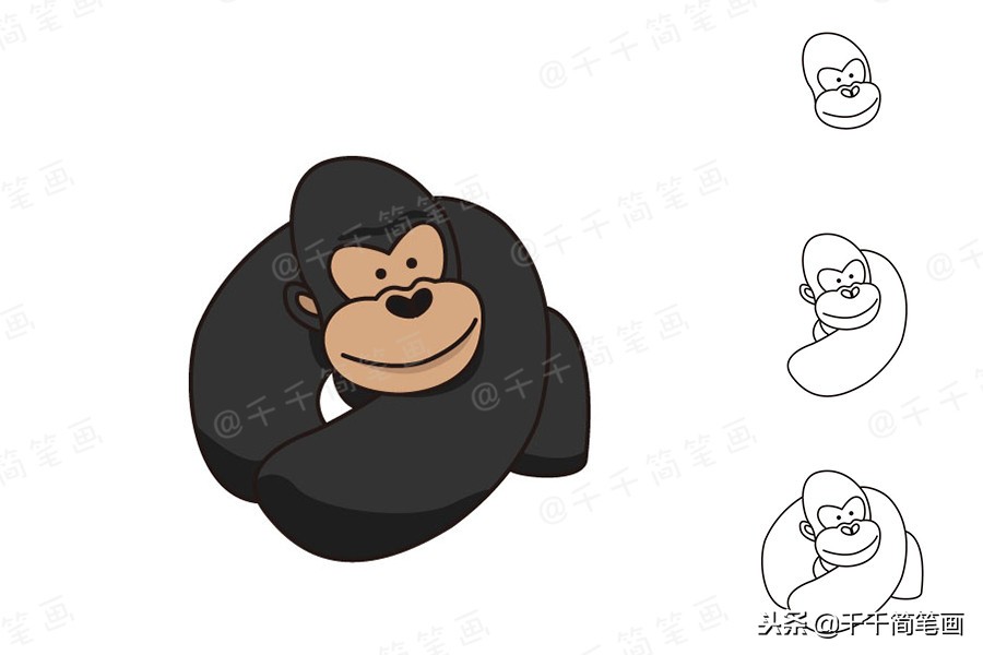 豹子乌龟简笔画,儿童画画8-10岁简笔画小动物