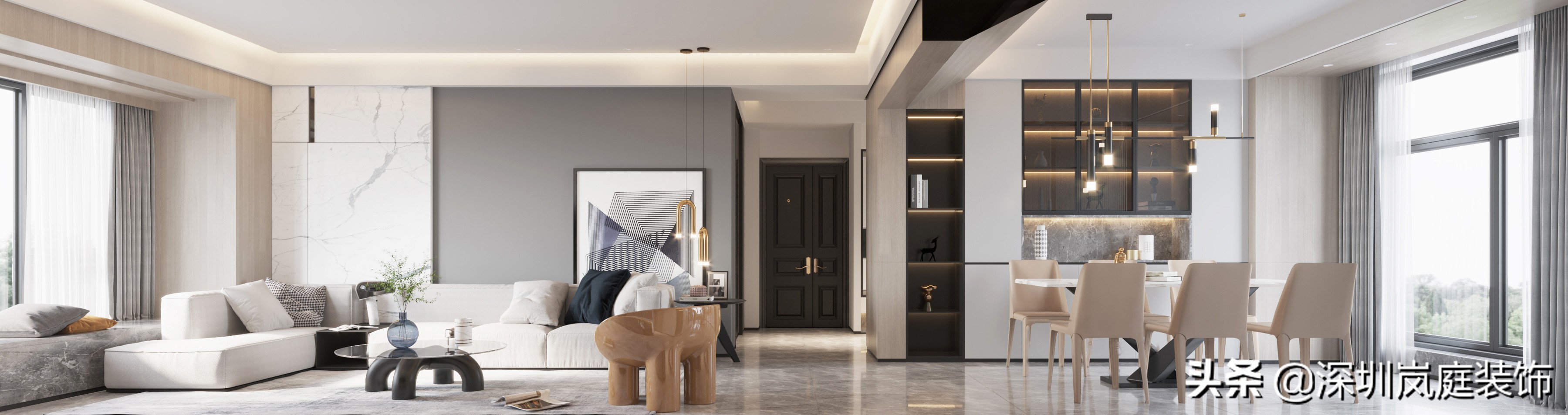 南山现代简约风装修,深圳轻奢风格装修设计推荐