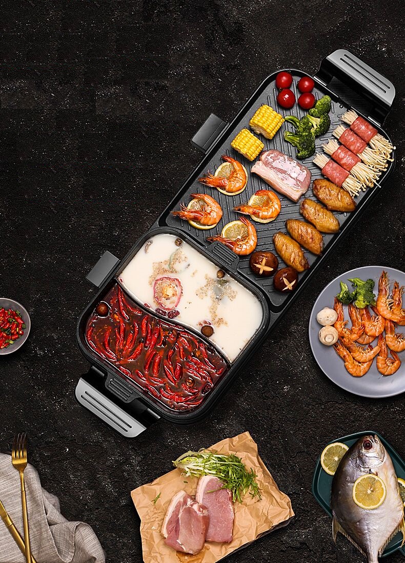 涮烤一体锅一锅搞定快来看看吧,多功能涮烤一体锅菜谱日常菜