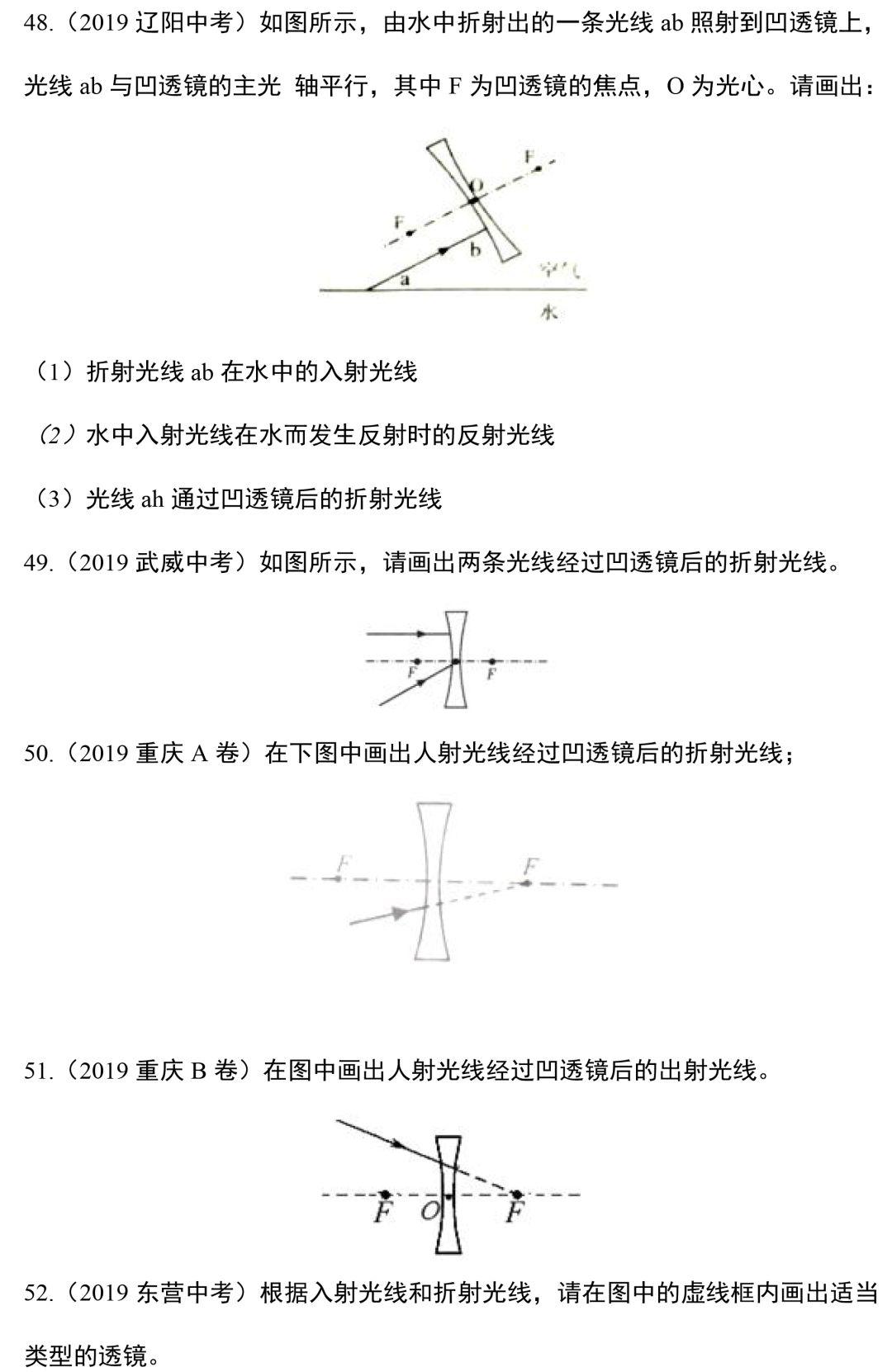 八年级物理光学作图练习题,八年级上册物理作图题讲解视频