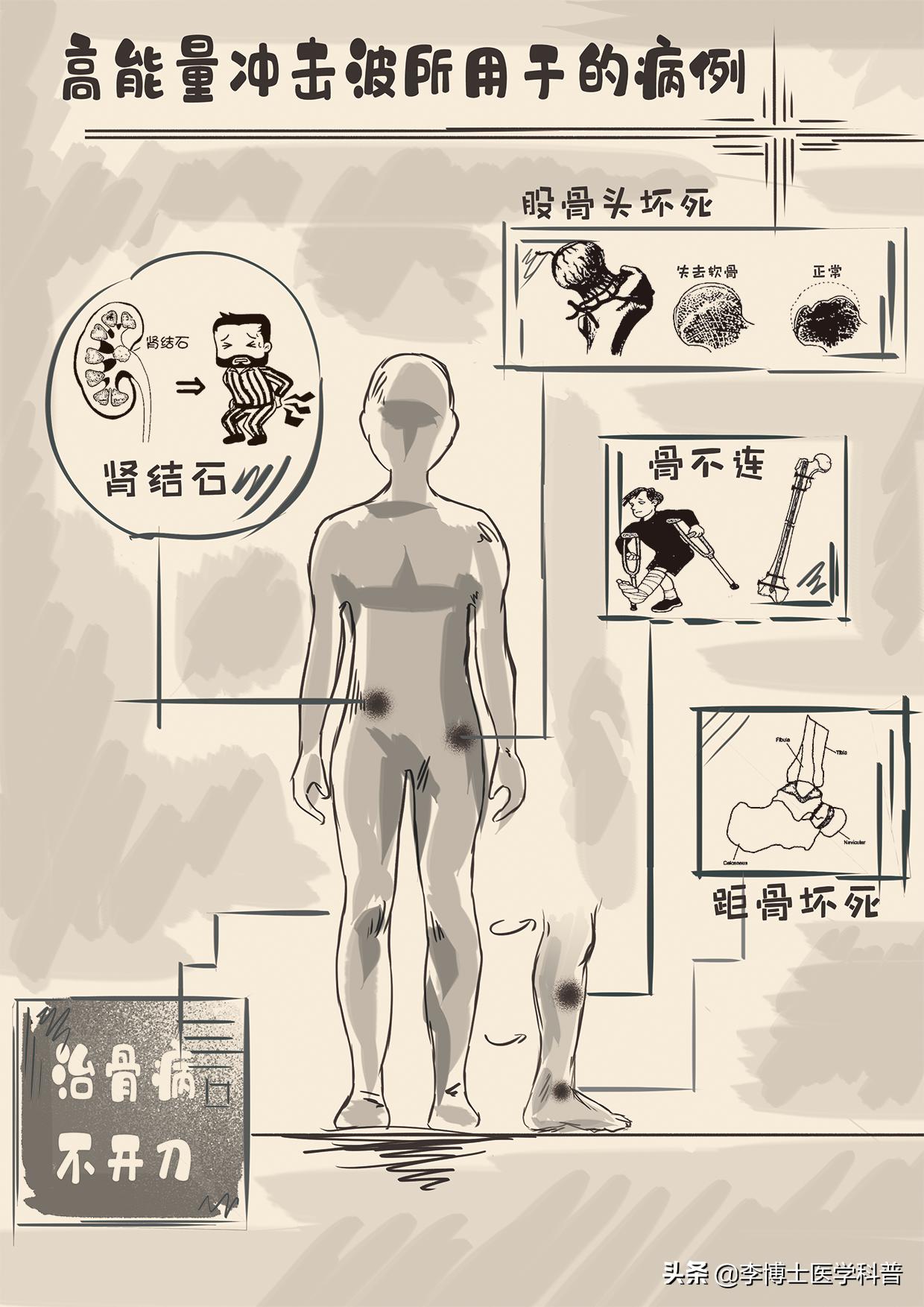 骨头摔折了3年没长上你说怎么办？其它方式不行，我们还有冲击波