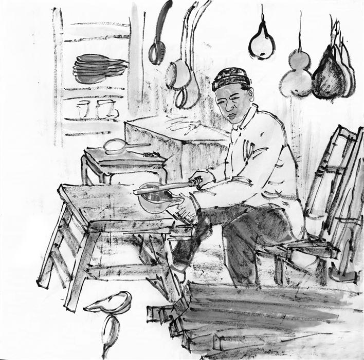 木匠手工挖瓢,民间工匠的高超手艺