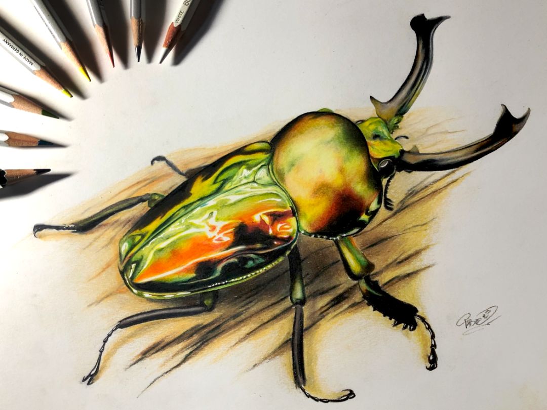 失明女孩铅笔画,手绘眼睛流泪铅笔画