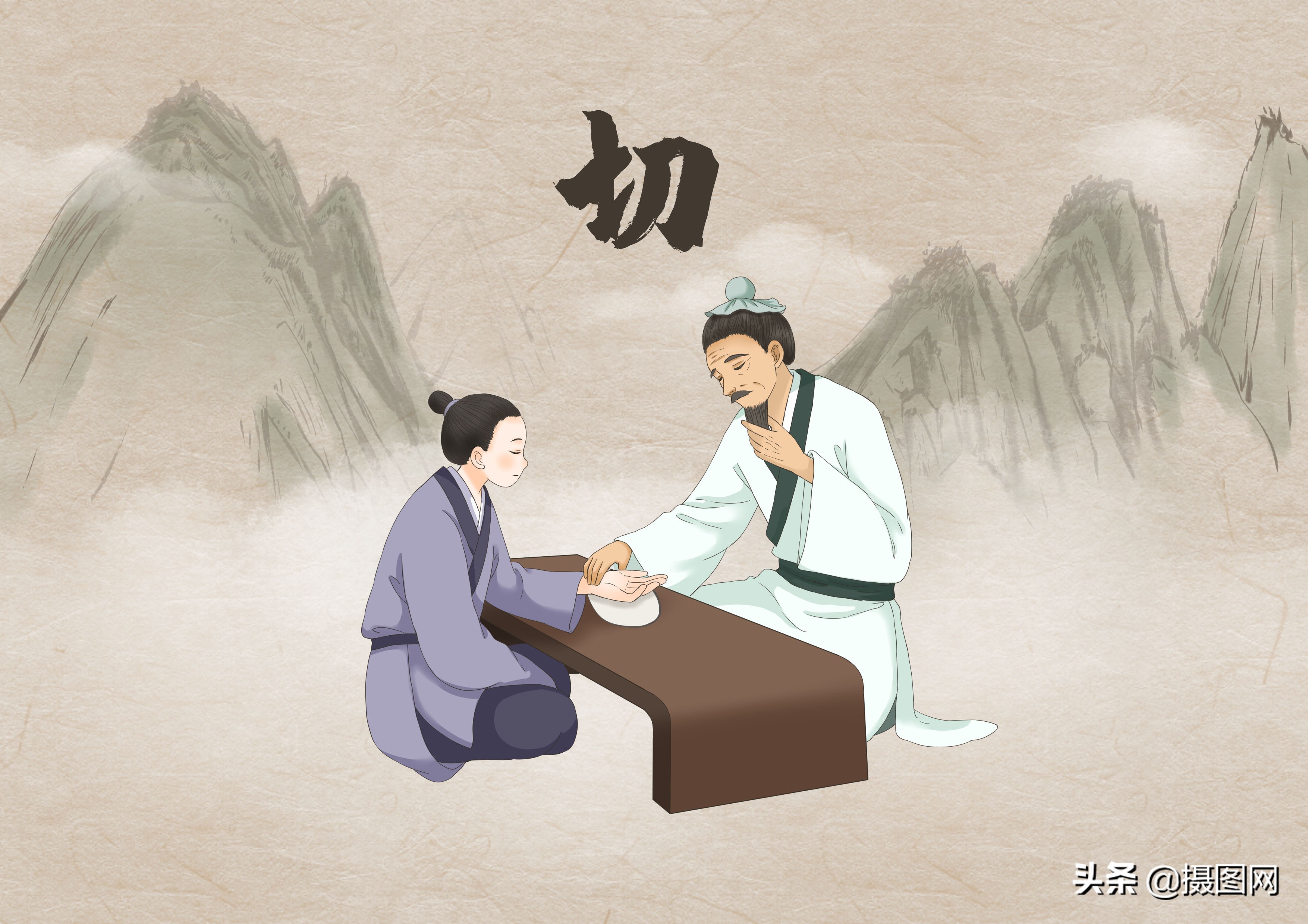 中医十种绝美插画,中医小插图