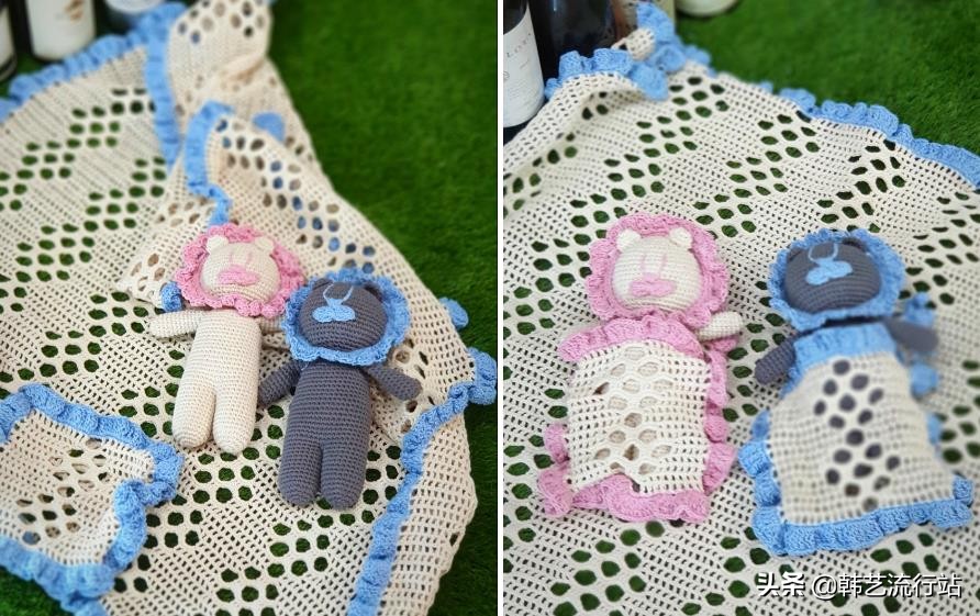 基础款钩针作品,漂亮的钩针配色花样太美建议珍藏