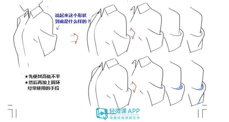 衣服褶皱怎么画简单的方法,简单的衣服褶皱画法