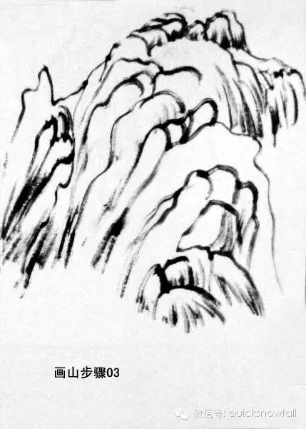 王飞飞山水画山石的画法,金学长山水画山石画法视频