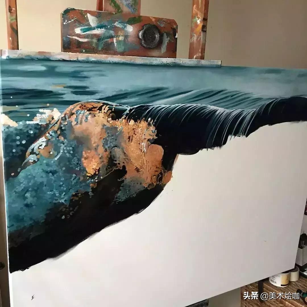 简单而又漂亮的大海图绘画,用水彩笔画一幅美丽的大海画