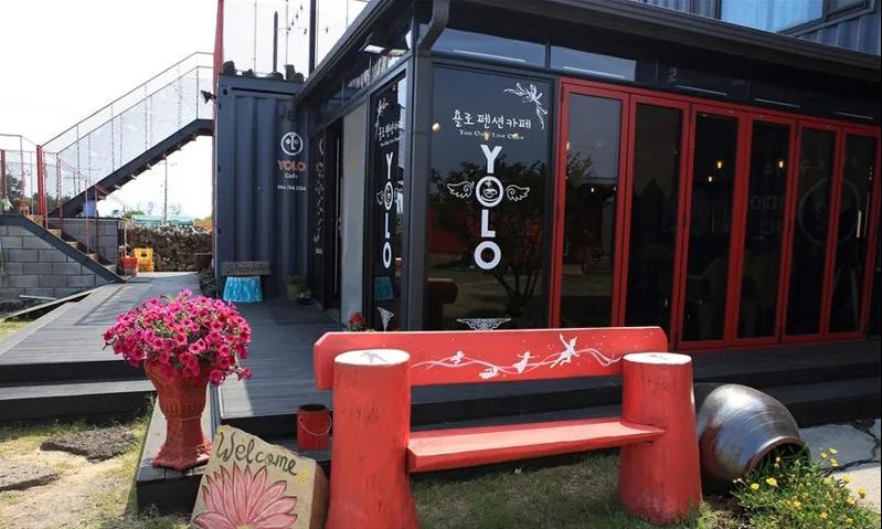 极简集装箱咖啡屋,怀旧音乐餐吧装修效果图