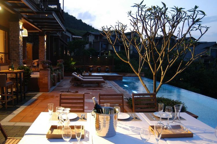 清远佛冈温泉房间带私人泡池,清远山景私人温泉别墅