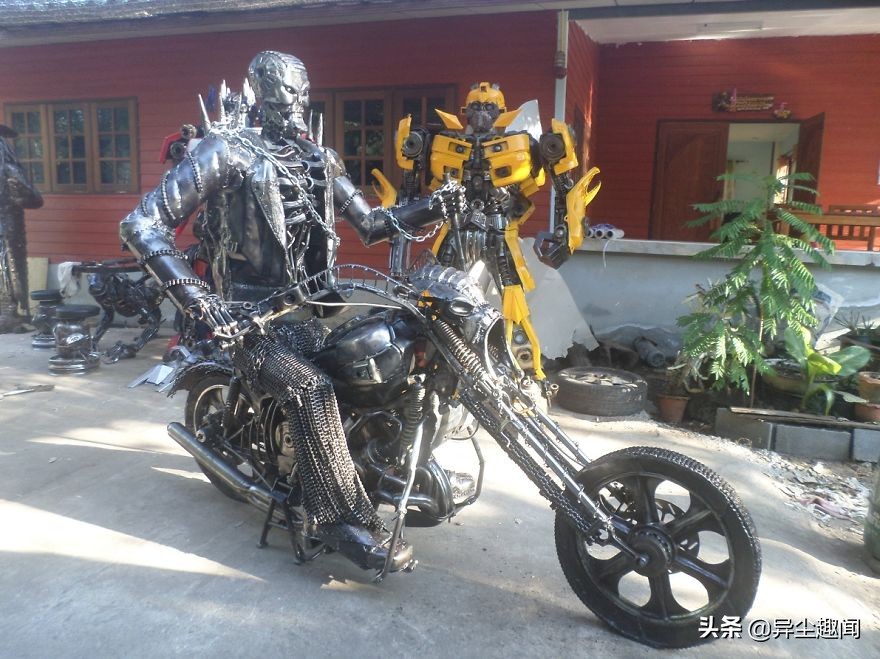 创意废旧零件铁艺雕塑,100种金属工艺品图片大全