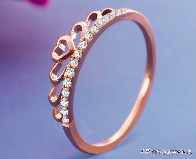 钻石戒指18k金正品简约大气3克拉,18k金钻石玫瑰金戒指