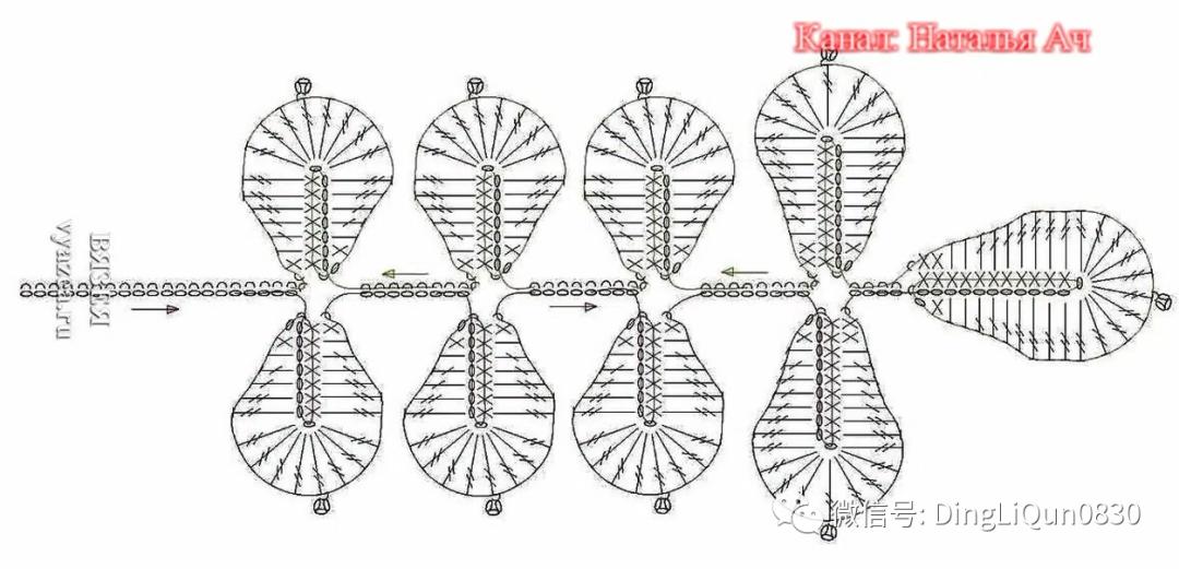 树叶钩针编织大全图解,树枝树叶的编织图解