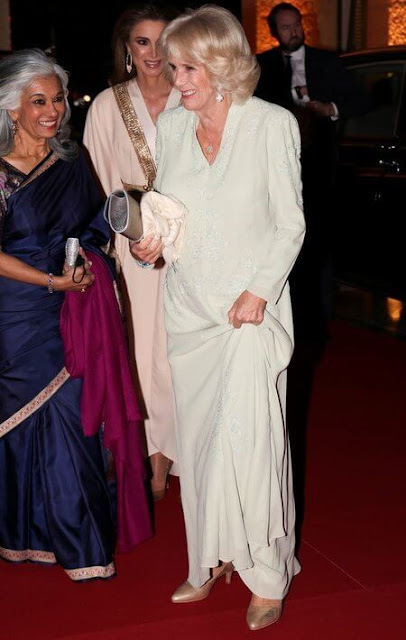 卡米拉佩戴戴安娜胸针惹非议 (卡米拉穿丝绒长裙)