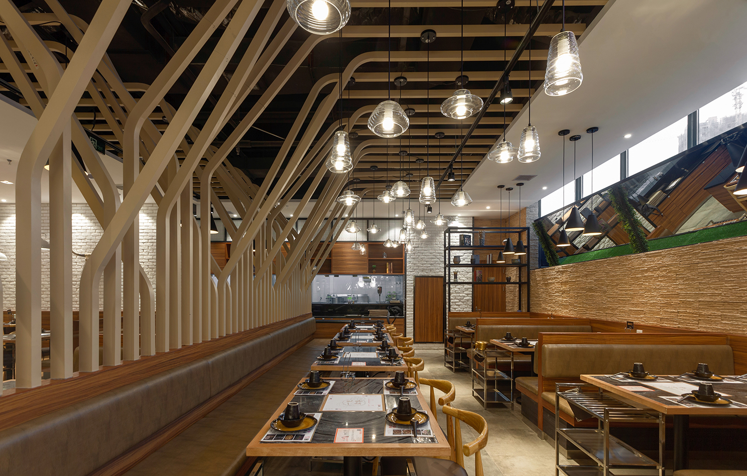 蒙古主题餐厅设计出清新草原风“一米金脊”羊蝎子火锅餐厅设计