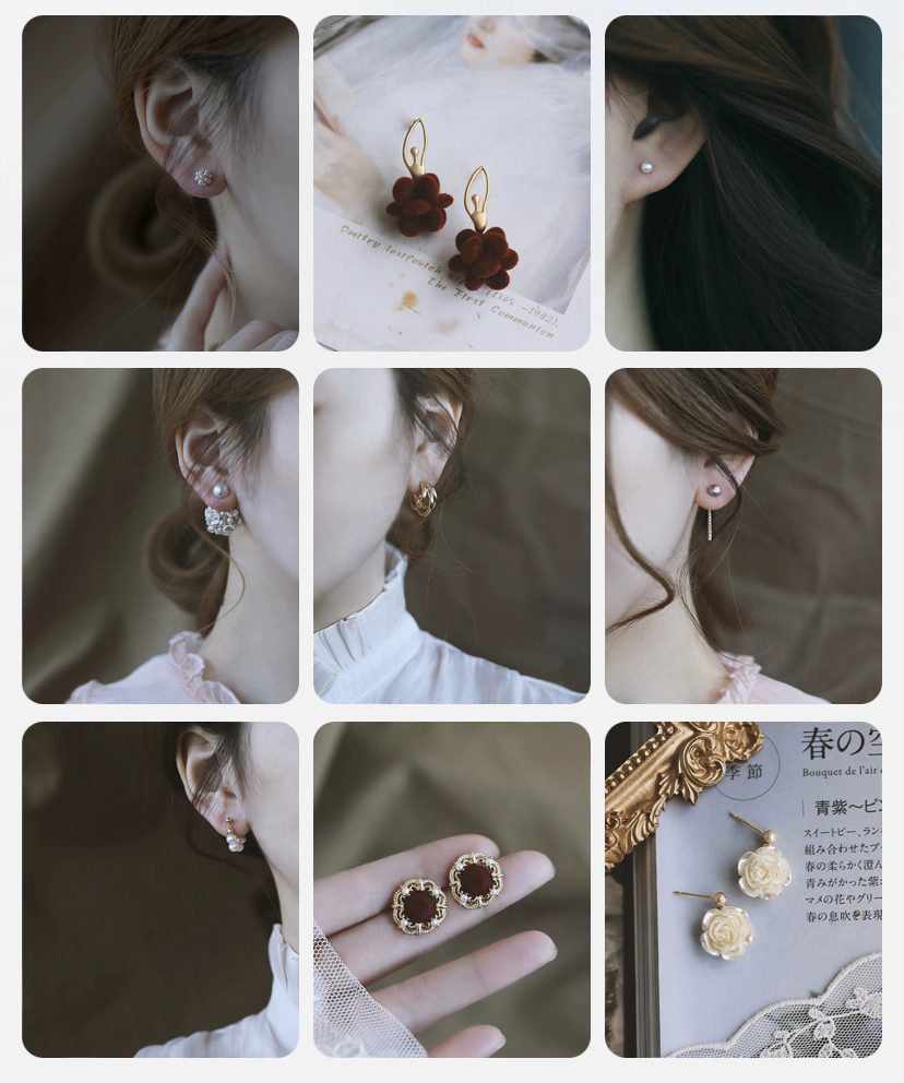 可爱时尚的耳环,小清新小众耳环