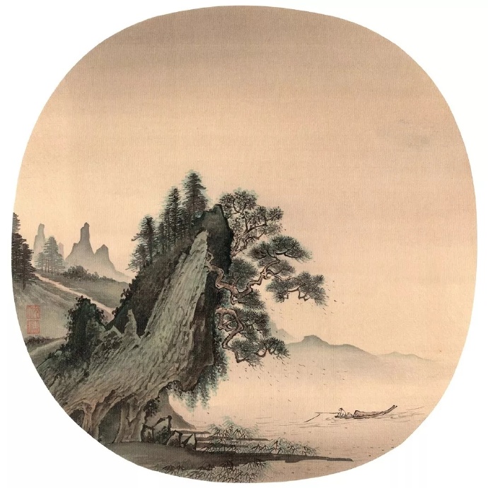 沈海工笔山水花鸟画作品,山水工笔画作品