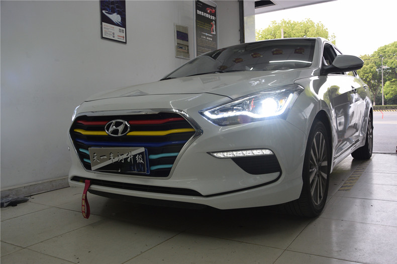 现代名图改led近光灯多少钱,现代名图改灯效果图