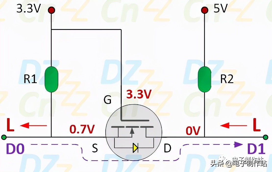 电平转换电路的具体工作过程,高电平与低电平如何转换电路图
