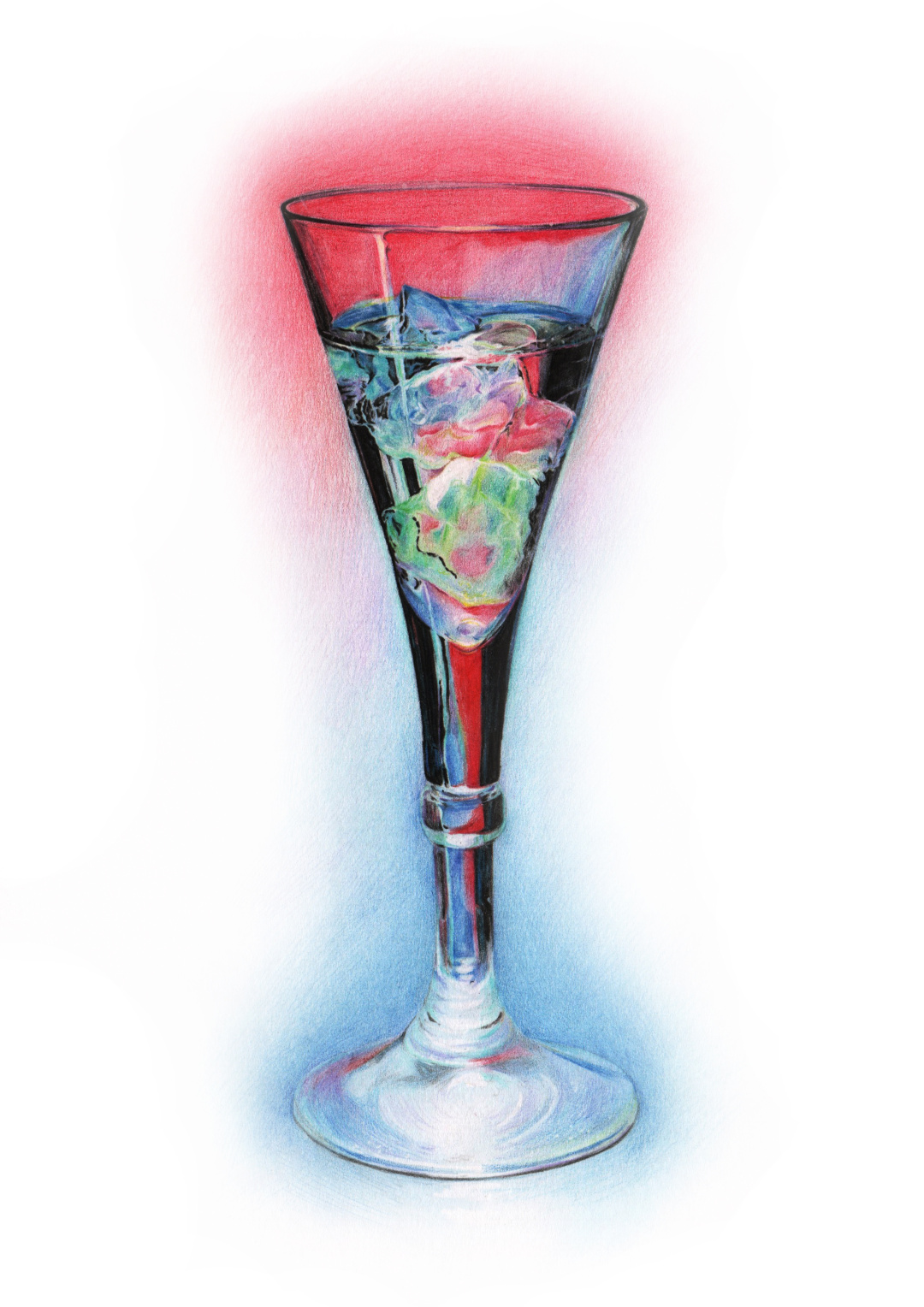 彩铅玻璃质感,彩铅物体背光面上色技法规律讲解