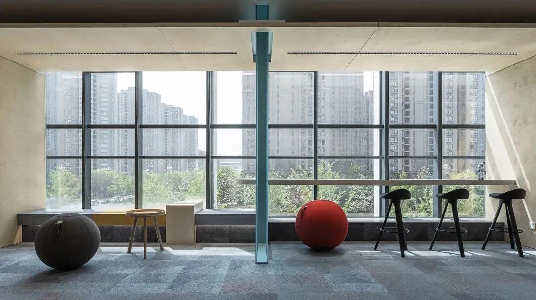 极简办公室水吧台组合效果图,现代轻奢办公室吧台