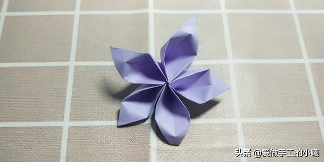 五瓣花折纸步骤图解,立体五瓣花折纸图解