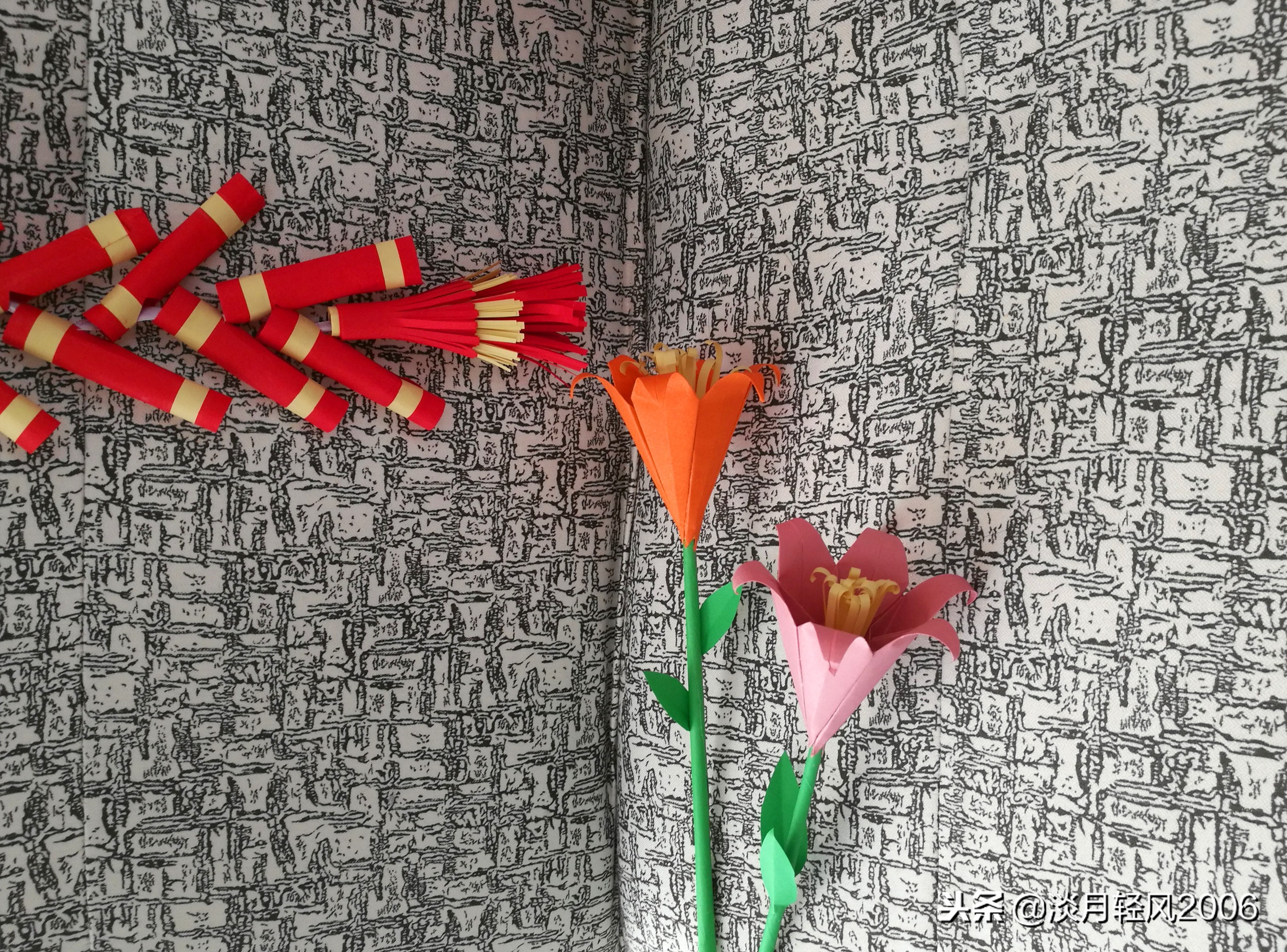 手工百合花制作幼儿园,百合花幼儿手工