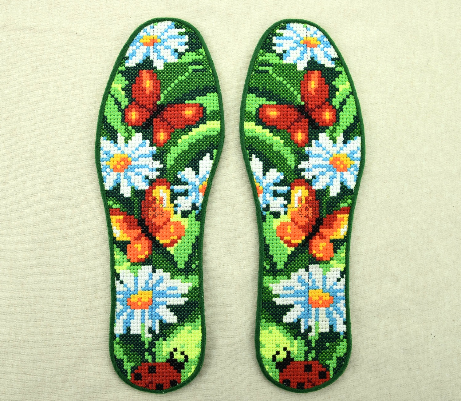 有含义漂亮鞋垫花样图案,手工艺术鞋垫