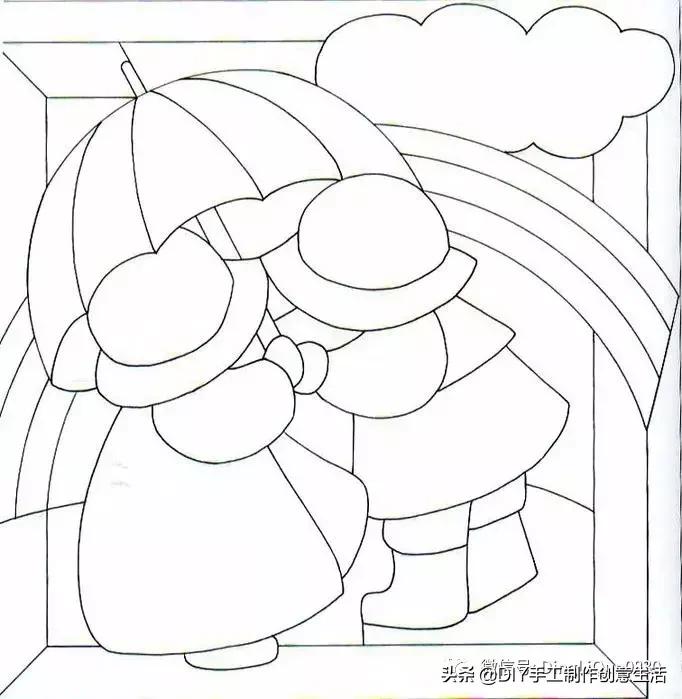 布艺diy拼布图案贴画,布画diy手工制作大全