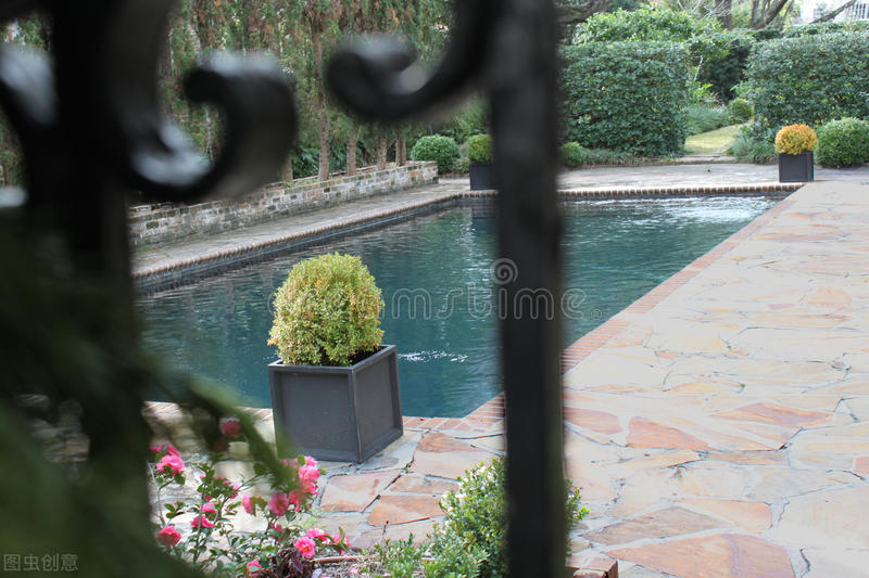 l型花园庭院设计泳池,庭院泳池设计