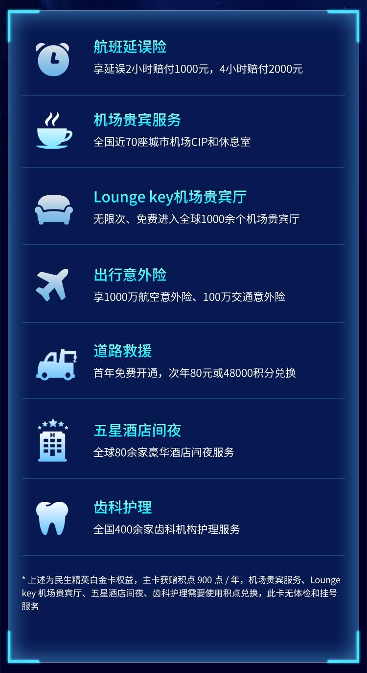 民生精英白金信用卡申请条件,民生联名移动白金信用卡