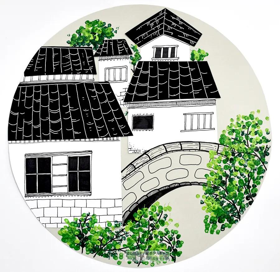 江南的春天儿童画,画江南美景儿童画