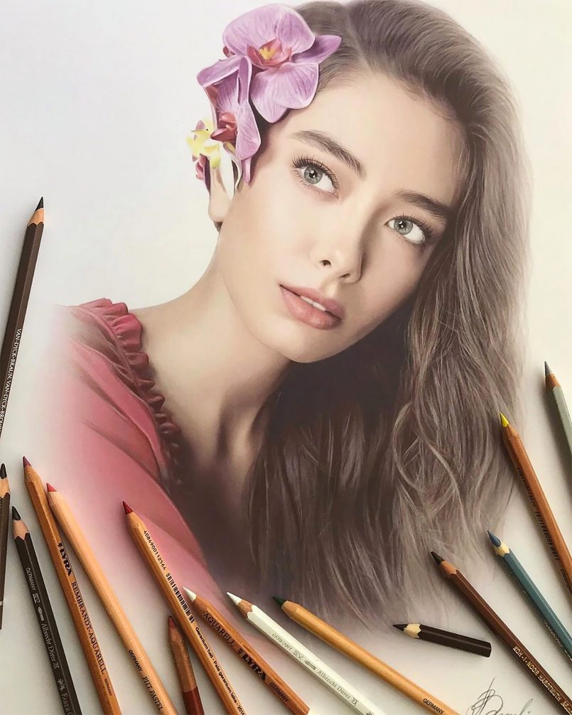 古风画像名人教程彩铅,彩铅手绘人物肖像画