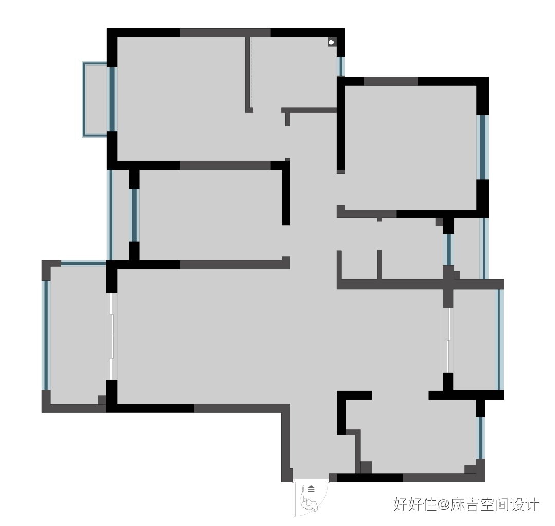170平客厅阳台现代简约设计,北阳台西厨现代轻奢