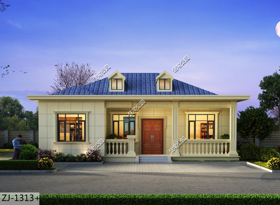 农村养老一层小别墅图纸,农村一层养老别墅自建房设计