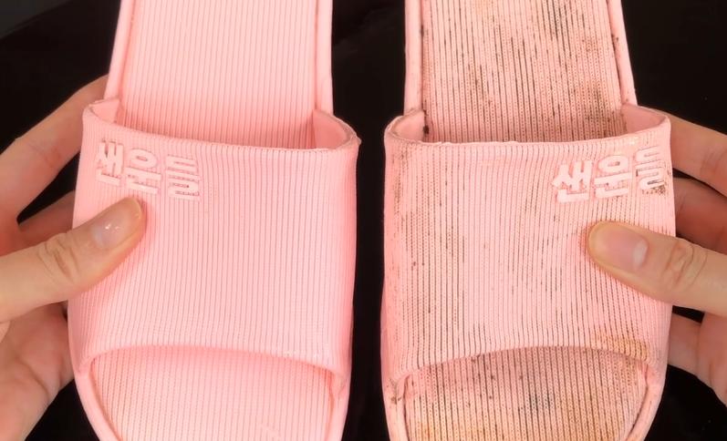 拖鞋穿久了又黄又黑？教你几招，洗完和新的一样，涨知识了