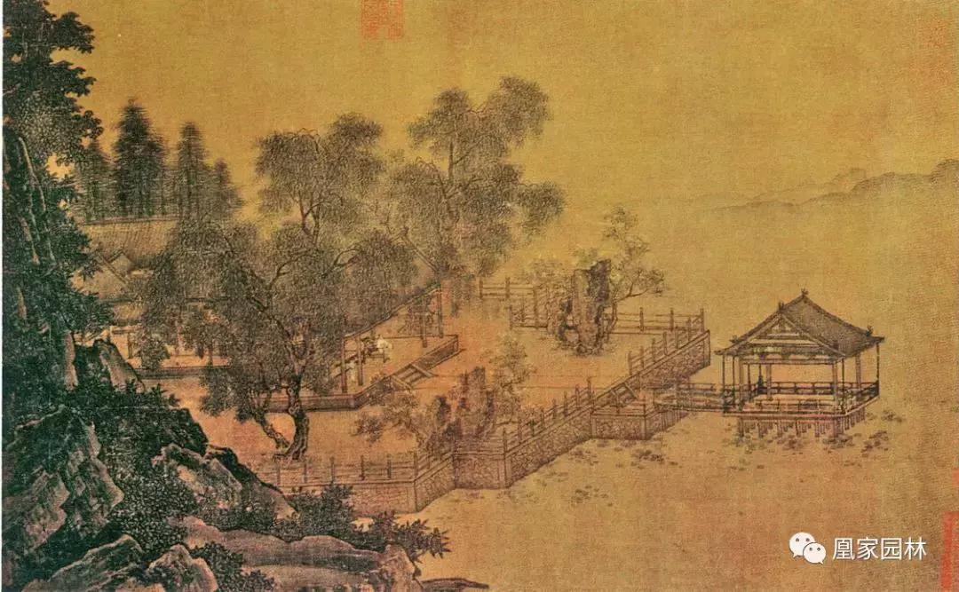 凰家园林,中国风庭院别墅绘画