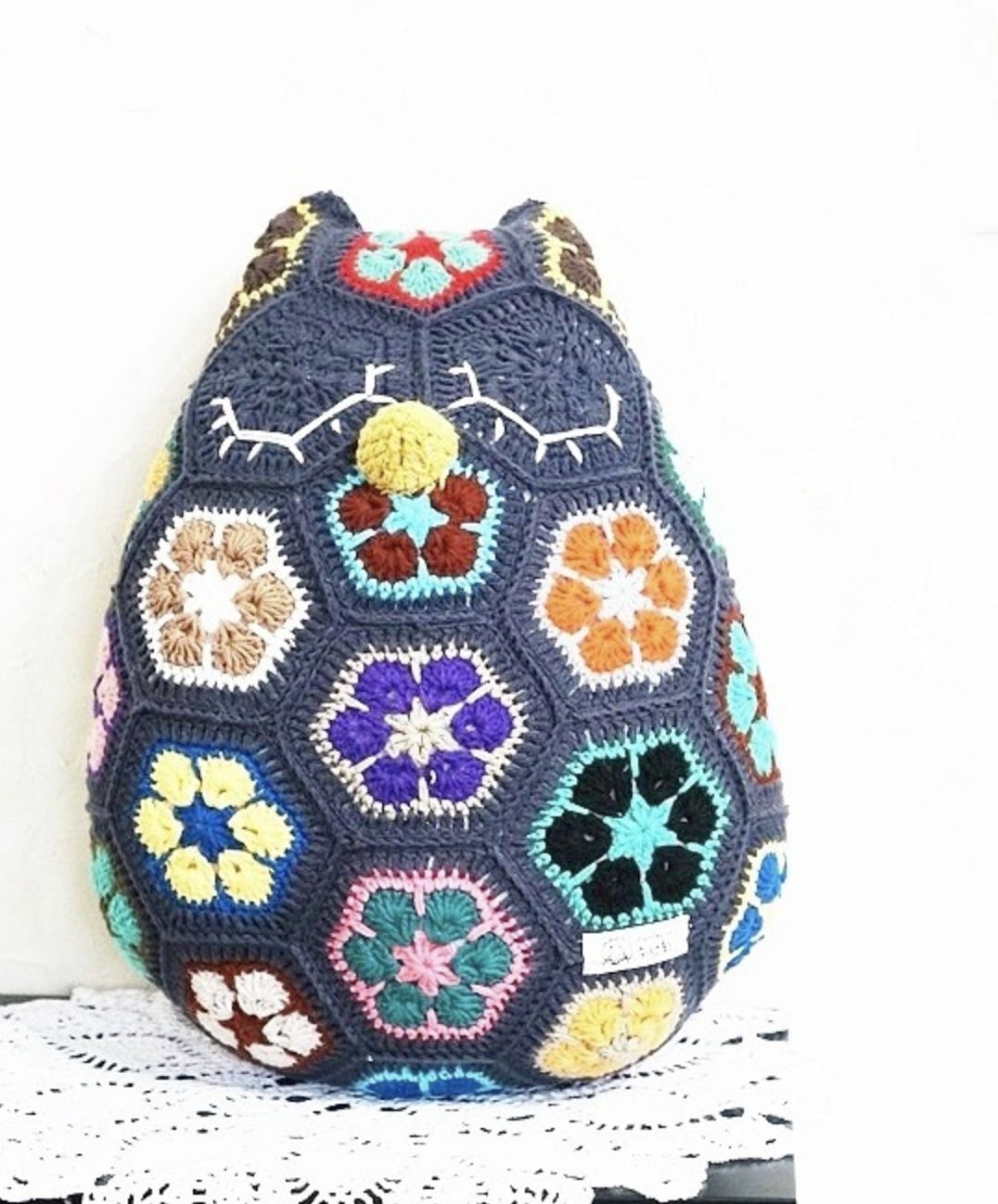 猫头鹰抱枕的编织教程,梦幻琉璃编织猫头鹰抱枕