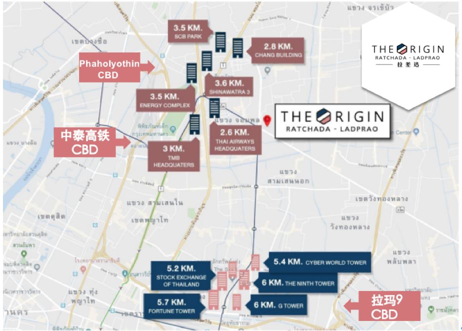 OriginRatchadaLadprao|泰国TOP5开发商力作，25米直达黄蓝双线交汇站，靠近中泰高铁CBD，租赁需求大