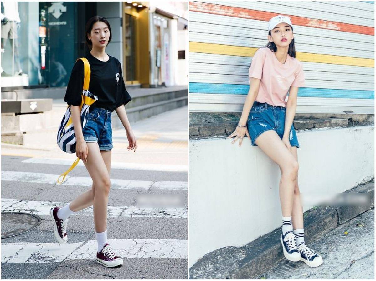 夏季t恤干净舒服的穿搭,白t恤韩系风格穿搭夏季