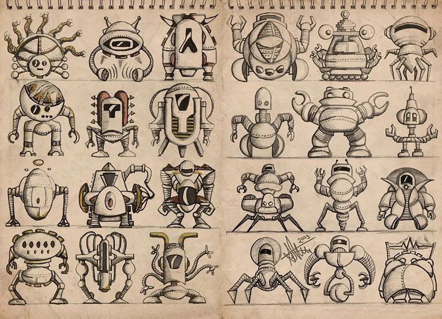 儿童画垃圾分类机器人,做家务机器人创意儿童画