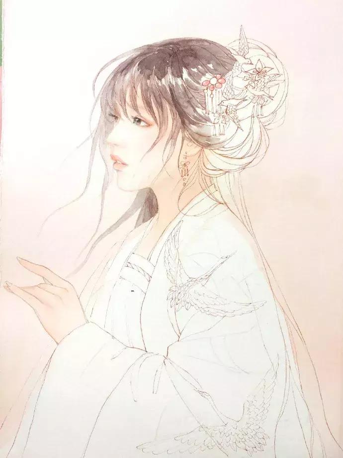 手绘古风少女，唯美灵动，唤起少女们心中的三生三世