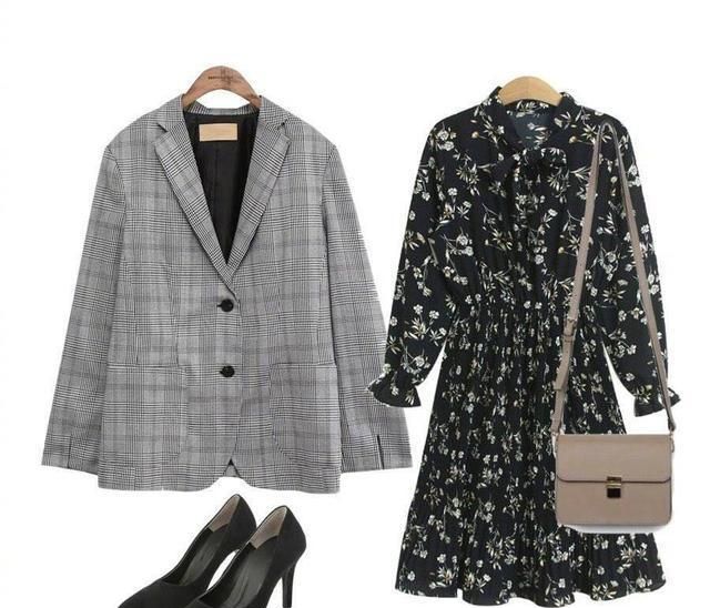 小格子西装xs,格子休闲小西装韩版穿搭