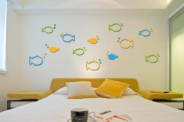 卧室墙面贴立体墙贴,墙面贴画装饰个性现代简约风格