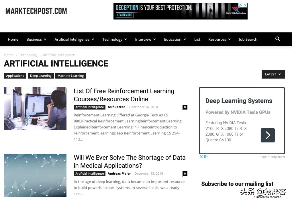 40个必读的AI/机器学习世界顶尖博客